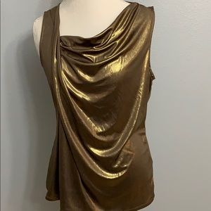 Premise studio gold sleeveless blouse size XL
